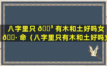 八字里只 🐳 有木和土好吗女 🌷 命（八字里只有木和土好吗女命怎么样）